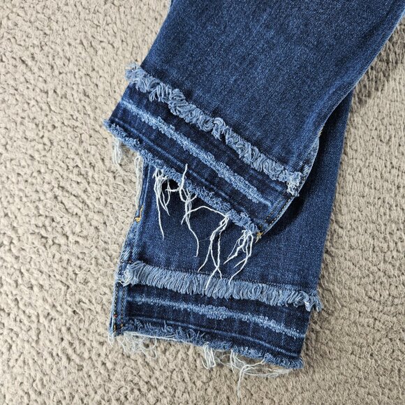 Kancan Jeans Womens 23 (23x26) Blue Straight Ankle High Rise Ripped Distressed - Picture 15 of 16